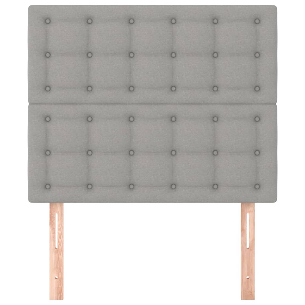 Kopfteile 2 Stk. Hellgrau 80x5x78/88 cm Stoff